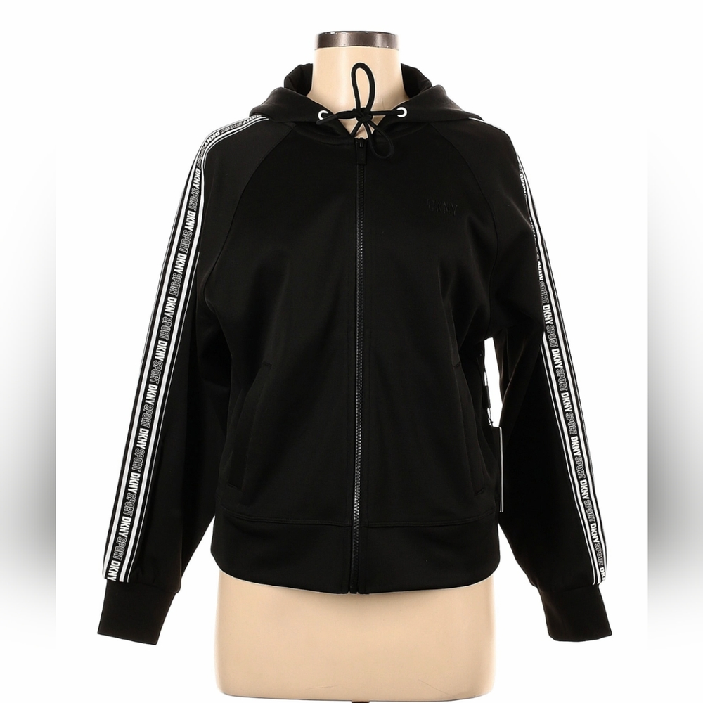 DKNY striped logo hoodie